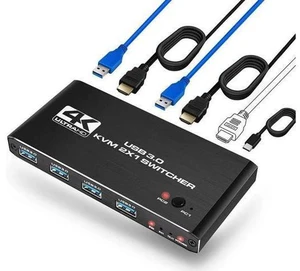 2 Port KVM Switch HDMI Box, 2 in 1 Out USB HDMI Switch 4K @60Hz with HDMI 2.0 ca 2 Port KVM Switch HDMI Box, 2 in 1 Out USB HDMI Switch 4K @60Hz with HDMI 2.0 ca