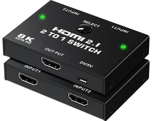 8K HDMI Switcher - 2 Ports HDMI 2.1 Switcher 2 in 1 Out HDMI Switcher Support 8K 8K HDMI Switcher - 2 Ports HDMI 2.1 Switcher 2 in 1 Out HDMI Switcher Support 8K