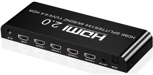 4K@60fs HDMI Splitter 1x4 HDMI 2.0 Splitter 4 Display (Same Time) 3.5mm Audio Ou 4K@60fs HDMI Splitter 1x4 HDMI 2.0 Splitter 4 Display (Same Time) 3.5mm Audio Ou