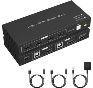 Switch HDMI 2 Port 4K @60Hz, 2 in 1 Out HDMI KVM Switch with 4 Port USB 2.0 for Switch HDMI 2 Port 4K @60Hz, 2 in 1 Out HDMI KVM Switch with 4 Port USB 2.0 for