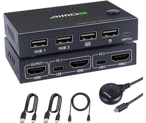 KVM Switch For 2 PCs, USB Switch 4K HDMI Switcher Box KVM Switch, 2 In 1 Out For KVM Switch For 2 PCs, USB Switch 4K HDMI Switcher Box KVM Switch, 2 In 1 Out For