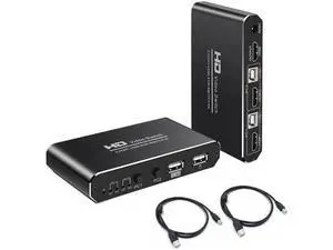 1Pcs 2X1 HDMI KVM Switch Monitor Swich UHD 4K@30Hz 2 In 1 Out Hotkey Switch with 1Pcs 2X1 HDMI KVM Switch Monitor Swich UHD 4K@30Hz 2 In 1 Out Hotkey Switch with