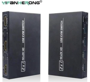 USB KVM Switch USB 2.0 Switcher HDMI-compatible KVM Switch 2 In 1 Out 4K for 2 P USB KVM Switch USB 2.0 Switcher HDMI-compatible KVM Switch 2 In 1 Out 4K for 2 P