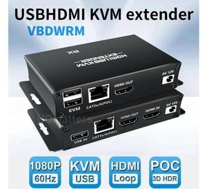 60M HDMI KVM Extender over Ethernet Cat5e/6 POC Cable 1080P HDMI USB Extender Vi 60M HDMI KVM Extender over Ethernet Cat5e/6 POC Cable 1080P HDMI USB Extender Vi