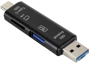 5 in 1 USB 3.0 Type C / USB / Micro USB TF Memory Card Reader OTG Adapter Connec 5 in 1 USB 3.0 Type C / USB / Micro USB TF Memory Card Reader OTG Adapter Connec