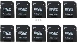 10Pcs Micro TransFlash TF To SDHC Memory Card Adapter Converter Black 10Pcs Micro TransFlash TF To SDHC Memory Card Adapter Converter Black
