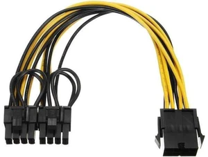 CPU 8pin Female to Dual PCI-E PCI Express 8p ( 6+2 pin ) Male Power Cable 18AWG CPU 8pin Female to Dual PCI-E PCI Express 8p ( 6+2 pin ) Male Power Cable 18AWG