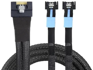 SFF-8654 8I to Dual MCIO 4I Server Cable with Anti-Misplug Full Cover Design, 16 SFF-8654 8I to Dual MCIO 4I Server Cable with Anti-Misplug Full Cover Design, 16
