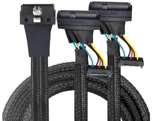 LP Low Profile SFF-8654 8i 74Pin to Dual SFF-8639 U.2+15Pin Cable \u2013 32AWG H LP Low Profile SFF-8654 8i 74Pin to Dual SFF-8639 U.2+15Pin Cable \u2013 32AWG H