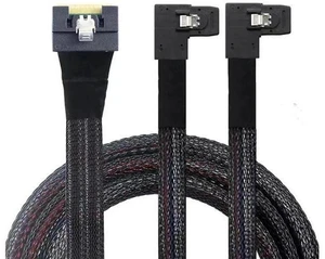 Anti-Misplug PCIe Slimline SAS SFF-8654 8i to Dual SAS SFF-8087 Right-Angle Serv Anti-Misplug PCIe Slimline SAS SFF-8654 8i to Dual SAS SFF-8087 Right-Angle Serv