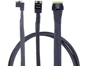Mini SAS Slimline SFF-8654 8i 4.0 to Dual SAS HD SFF-8643 Upward Cable 24Gbps Hi Mini SAS Slimline SFF-8654 8i 4.0 to Dual SAS HD SFF-8643 Upward Cable 24Gbps Hi