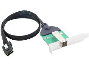 12G Mini SAS HD SFF-8644 Female to SFF-8087 Cable, 0.5m/19.6in High-Speed Server 12G Mini SAS HD SFF-8644 Female to SFF-8087 Cable, 0.5m/19.6in High-Speed Server