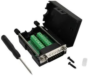DB15 Male D-SUB 15 Pin Jack Port to Terminal Breakout Board Connector, 2 Row Plu DB15 Male D-SUB 15 Pin Jack Port to Terminal Breakout Board Connector, 2 Row Plu