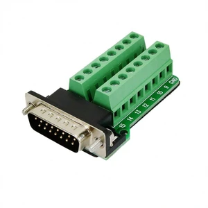 D-SUB DB15 Male 15 pin to Terminal Breakout Board Connector with Screws D-SUB DB15 Male 15 pin to Terminal Breakout Board Connector with Screws