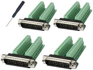 TwinkleBay DB25 Male Connector Breakout Board RS232 Serial to DSUB Terminal Bloc TwinkleBay DB25 Male Connector Breakout Board RS232 Serial to DSUB Terminal Bloc
