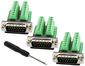 DB15 Male Connector Breakout Board RS232 Serial to DSUB Terminal Block Connector DB15 Male Connector Breakout Board RS232 Serial to DSUB Terminal Block Connector