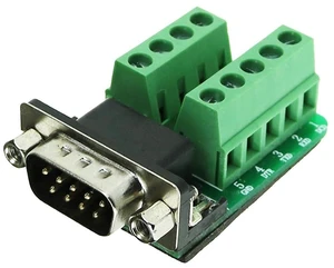 DB9 Breakout Serial Adapter, RS232 9-Pin Male Connector, Copper Base, FR-4 PCB, DB9 Breakout Serial Adapter, RS232 9-Pin Male Connector, Copper Base, FR-4 PCB,