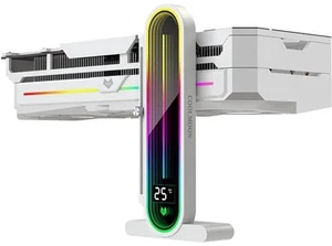 Graphics Card Support Bracket, Height Adjustable RGB GPU Stand with Temperature Graphics Card Support Bracket, Height Adjustable RGB GPU Stand with Temperature