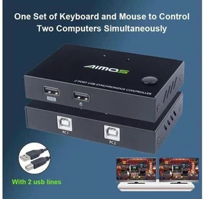 2 Ports USB 2.0 KVM Switcher Splitter Box for 2 PC Sharing Printer Keyboard Mous 2 Ports USB 2.0 KVM Switcher Splitter Box for 2 PC Sharing Printer Keyboard Mous