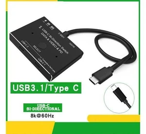1x2/2x1 USB C KVM two-way Switch USB 3.1 splitter data video switcher 8K @ 30Hz 1x2/2x1 USB C KVM two-way Switch USB 3.1 splitter data video switcher 8K @ 30Hz