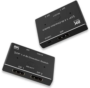 8K DP 1.4 Splitter Switch 2 Ports Bi-Direction 8K@60Hz 4K@144Hz Converter Ultra 8K DP 1.4 Splitter Switch 2 Ports Bi-Direction 8K@60Hz 4K@144Hz Converter Ultra