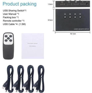 USB 2.0 KVM Switch Splitter Box 4 in 4 Out USB KVM Switch, 4 PCs Sharing 4 USB D USB 2.0 KVM Switch Splitter Box 4 in 4 Out USB KVM Switch, 4 PCs Sharing 4 USB D