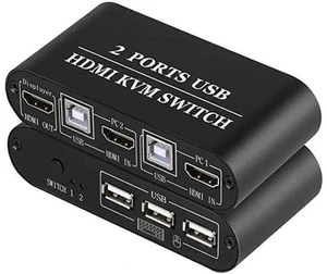 KVM Switch 2 Port Box Share 2 PCs with One Monitor 4K@30Hz with USB2.0 Support K KVM Switch 2 Port Box Share 2 PCs with One Monitor 4K@30Hz with USB2.0 Support K