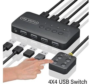 Switch USB Switch Shared Controller Adapter 4 Inputs 4 Outputs For Laptop Comput Switch USB Switch Shared Controller Adapter 4 Inputs 4 Outputs For Laptop Comput