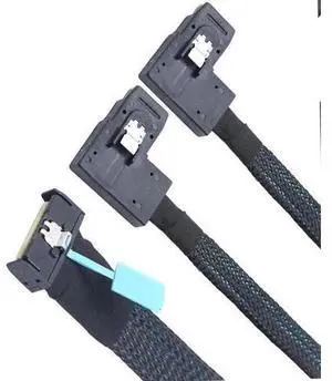 PCIE Gen5 MCIO 8X 8i to Dual Mini SAS SFF-8087 Right Angle Server Adapter Cable PCIE Gen5 MCIO 8X 8i to Dual Mini SAS SFF-8087 Right Angle Server Adapter Cable