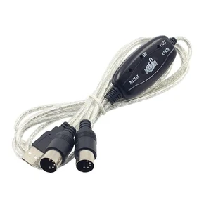 USB MIDI Cable Adapter, 2m, USB MIDI Interface Converter, 16 Channels, Red, Plas USB MIDI Cable Adapter, 2m, USB MIDI Interface Converter, 16 Channels, Red, Plas
