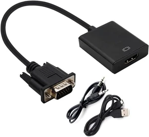 VGA to HDMI Adapter, Audio Support 1080P Resolution VGA to HDMI Adapter(Male to VGA to HDMI Adapter, Audio Support 1080P Resolution VGA to HDMI Adapter(Male to