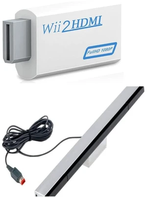 Wii to HDMI Converter + Wired Motion Sensor Bar, Replacement Wired Infrared Ray Wii to HDMI Converter + Wired Motion Sensor Bar, Replacement Wired Infrared Ray