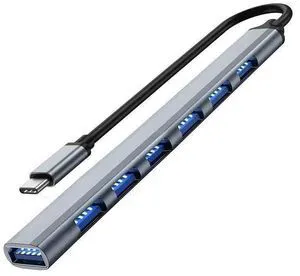 USB C Hub 3.0 with 7 Ports, Aluminium USB C to USB Hub 3.0 USB Splitter for Mac USB C Hub 3.0 with 7 Ports, Aluminium USB C to USB Hub 3.0 USB Splitter for Mac
