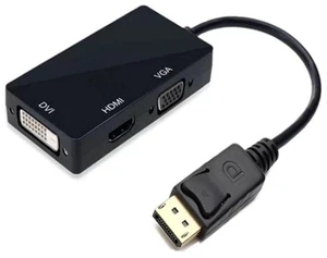 Multi-Function Displayport Dp to HDMI/DVI/VGA Male to Female 3-in-1 Adapter Conv Multi-Function Displayport Dp to HDMI/DVI/VGA Male to Female 3-in-1 Adapter Conv