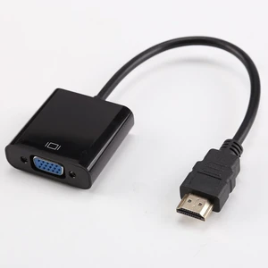 1080P HDMI to VGA Converter Adapter VGA Female Video 3.5mm Audio Cable for PC La 1080P HDMI to VGA Converter Adapter VGA Female Video 3.5mm Audio Cable for PC La