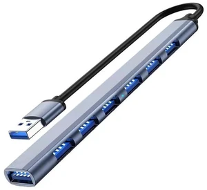 USB Hub 3.0 with 7 Ports, Aluminium USB 3.0 Hub USB Splitter Extender for Laptop USB Hub 3.0 with 7 Ports, Aluminium USB 3.0 Hub USB Splitter Extender for Laptop