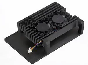 Aluminium Alloy Case for Raspberry Pi 5, Pi5 Case with Dual Cooling Fans and 4PC Aluminium Alloy Case for Raspberry Pi 5, Pi5 Case with Dual Cooling Fans and 4PC