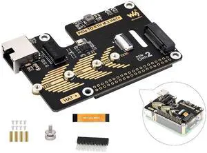 PCIe to ETH and M.2 Adapter Board Compatible with Raspberry Pi 5, Expands M.2 Ha PCIe to ETH and M.2 Adapter Board Compatible with Raspberry Pi 5, Expands M.2 Ha