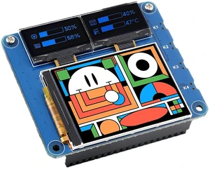 Triple OLEDs/LCD HAT for Raspberry Pi, Onboard 2inch IPS LCD Main Screen 240×320 Triple OLEDs/LCD HAT for Raspberry Pi, Onboard 2inch IPS LCD Main Screen 240×320