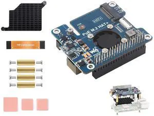 PCIe to M.2 Adapter with PoE HAT for Raspberry Pi 5, Power Over Ethernet Support PCIe to M.2 Adapter with PoE HAT for Raspberry Pi 5, Power Over Ethernet Support