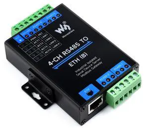 Waveshare 4-Ch RS485 to RJ45 Ethernet Serial Server, 4 Channels RS485 Independen Waveshare 4-Ch RS485 to RJ45 Ethernet Serial Server, 4 Channels RS485 Independen