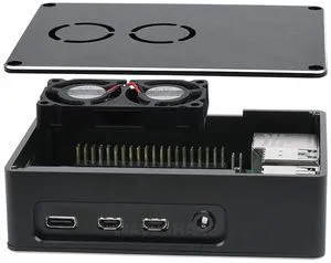 Raspberry Pi 4 Case with Dual Cooling Fan, Dull-Polish Surface Enclosure for Ras Raspberry Pi 4 Case with Dual Cooling Fan, Dull-Polish Surface Enclosure for Ras