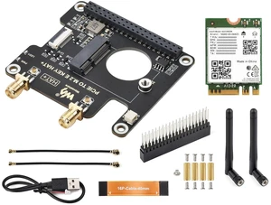 Pi5 PCIe to M.2 E Key Adapter HAT Compatible with Raspberry Pi 5, Support 2230 S Pi5 PCIe to M.2 E Key Adapter HAT Compatible with Raspberry Pi 5, Support 2230 S
