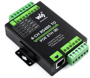 4-Ch RS485 to RJ45 Ethernet Serial Server with PoE Function, 4 Channels RS485 In 4-Ch RS485 to RJ45 Ethernet Serial Server with PoE Function, 4 Channels RS485 In