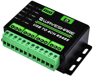 Waveshare Industrial USB to 4CH RS485 Converter with Aluminium Alloy Case, Compa Waveshare Industrial USB to 4CH RS485 Converter with Aluminium Alloy Case, Compa
