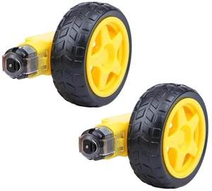 2pcs Smart Car Robot Plastic Tire Wheel with DC 3-6V Gear Motor for Robot 65 * 2 2pcs Smart Car Robot Plastic Tire Wheel with DC 3-6V Gear Motor for Robot 65 * 2