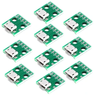 10pcs Micro USB to DIP Adapter 5pin Female Connector B Type PCB Converter pinboa 10pcs Micro USB to DIP Adapter 5pin Female Connector B Type PCB Converter pinboa