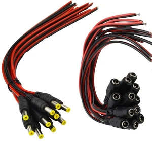 20pcs DC Pigtail Adapter Power Connectors Cables Male & Female 2.1mm x 5.5mm DC 20pcs DC Pigtail Adapter Power Connectors Cables Male & Female 2.1mm x 5.5mm DC