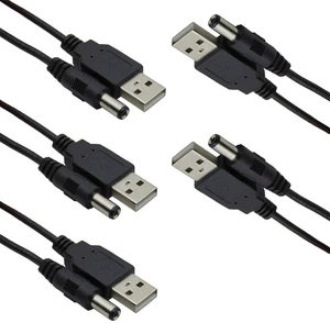 5pcs USB 2.0 A Male to DC 5.5x2.1mm 5 Volt DC Connector Charge Barrel Jack Power 5pcs USB 2.0 A Male to DC 5.5x2.1mm 5 Volt DC Connector Charge Barrel Jack Power
