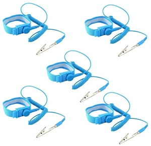 5pcs Anti Static Wrist Strap ESD with Clip Discharge Grounding Prevent Static Sh 5pcs Anti Static Wrist Strap ESD with Clip Discharge Grounding Prevent Static Sh